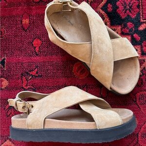 & other stories criss-cross suede platform sandals size 38 // Barely Worn
